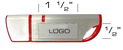 the logo size of Crescent usb flash drive