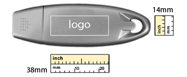 the logo size of Sci-Fi USB Flash Drive