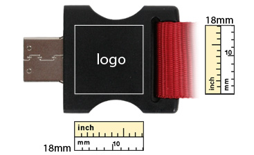 the logo size of lanyard usb flash drive