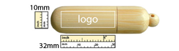 the logo size of Bamboo Shoot USB Flash Drive