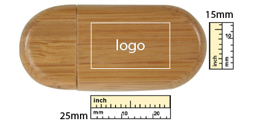 the logo size of Bamboo Snap USB Flash Drive