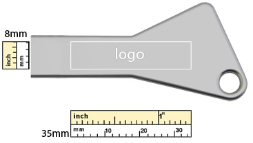 the logo size of key usb flash drive