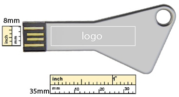 the logo size of key usb flash drive