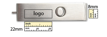 logo size of twist usb flash drive