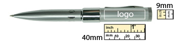 the logo size of Secret Agent Pen USB Flash Drive 