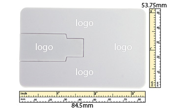 the logo size Flip Card USB Flash Drive