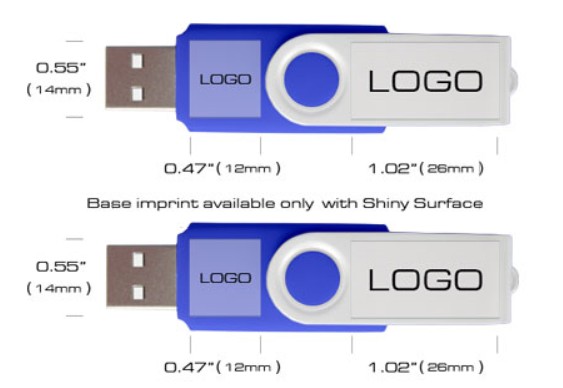 logo size of swivel usb flash drive
